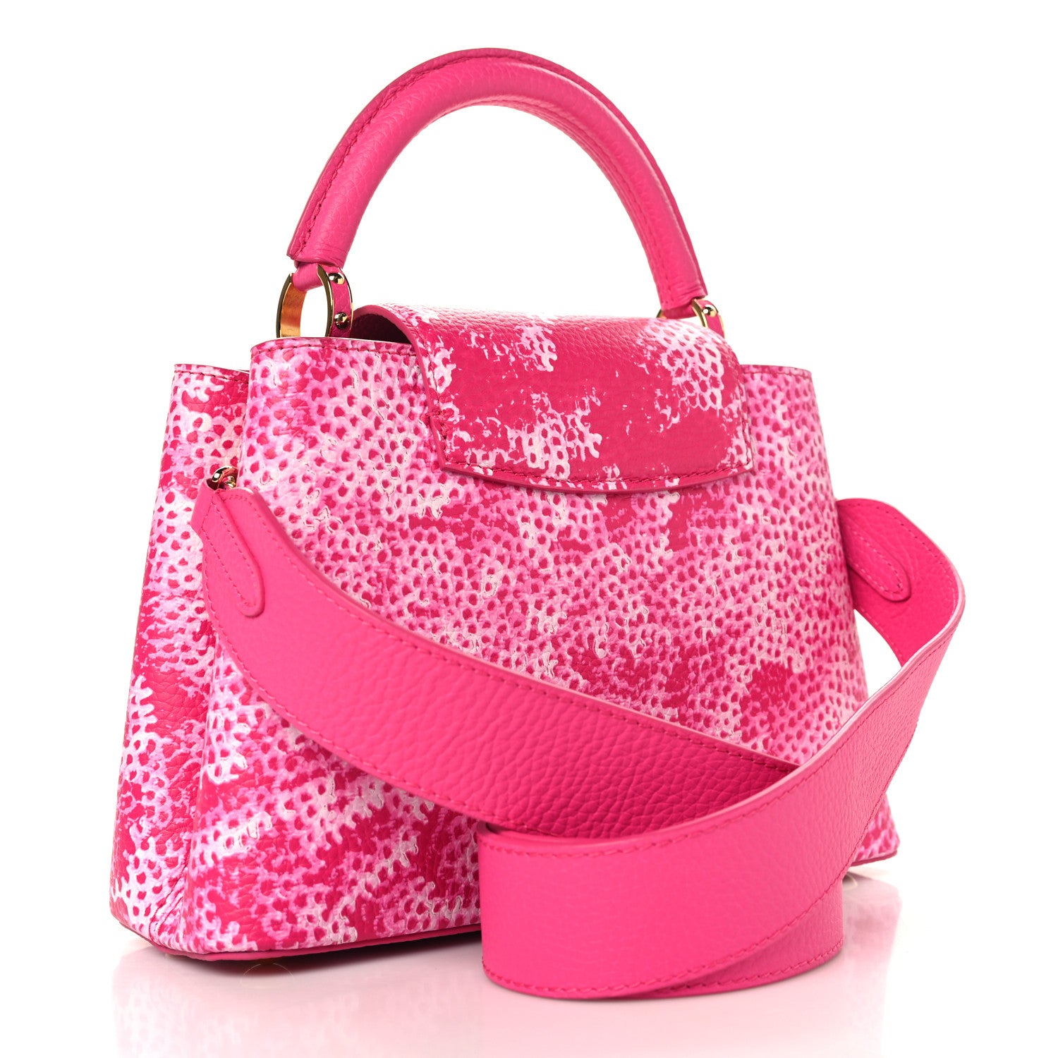 LV X YK Taurillon Infinity Net Capucines BB Fuchsia — view 2