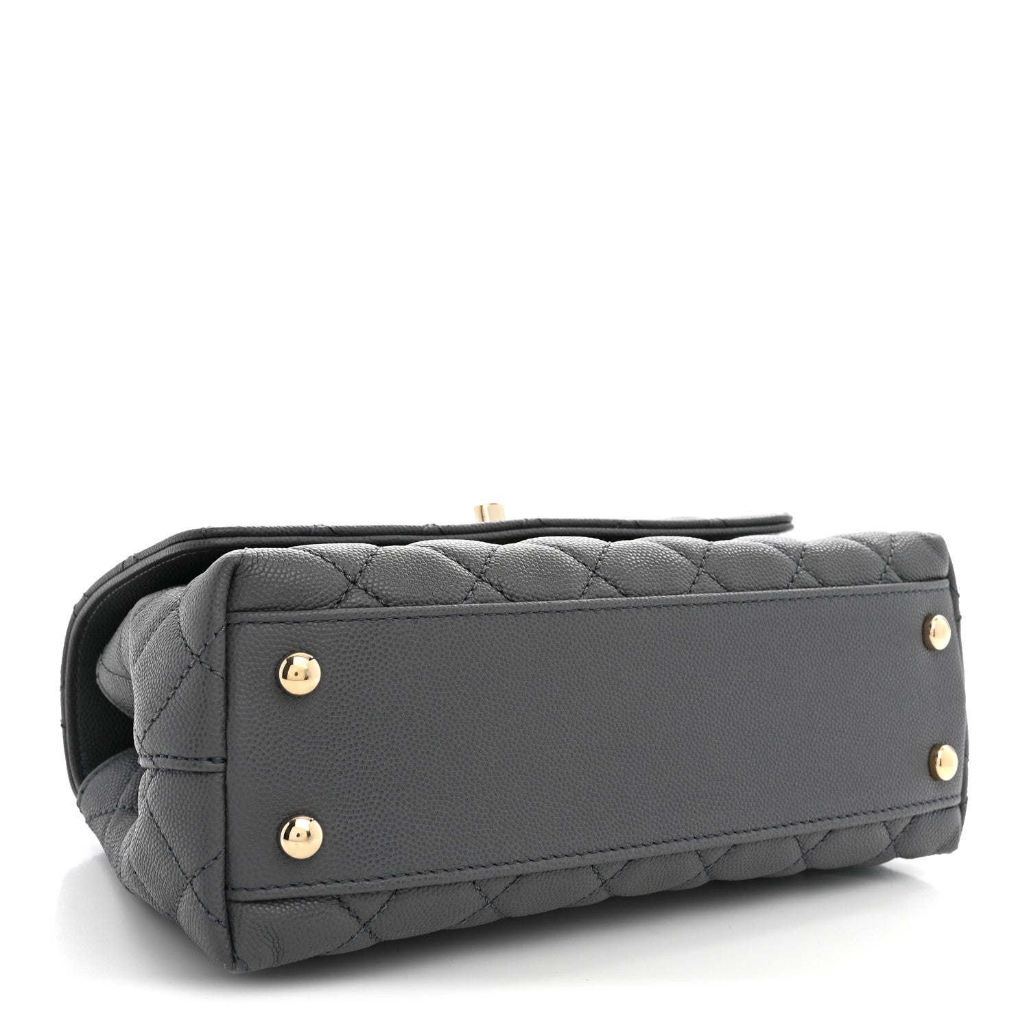 Caviar Quilted Mini Coco Handle Flap Grey — view 4