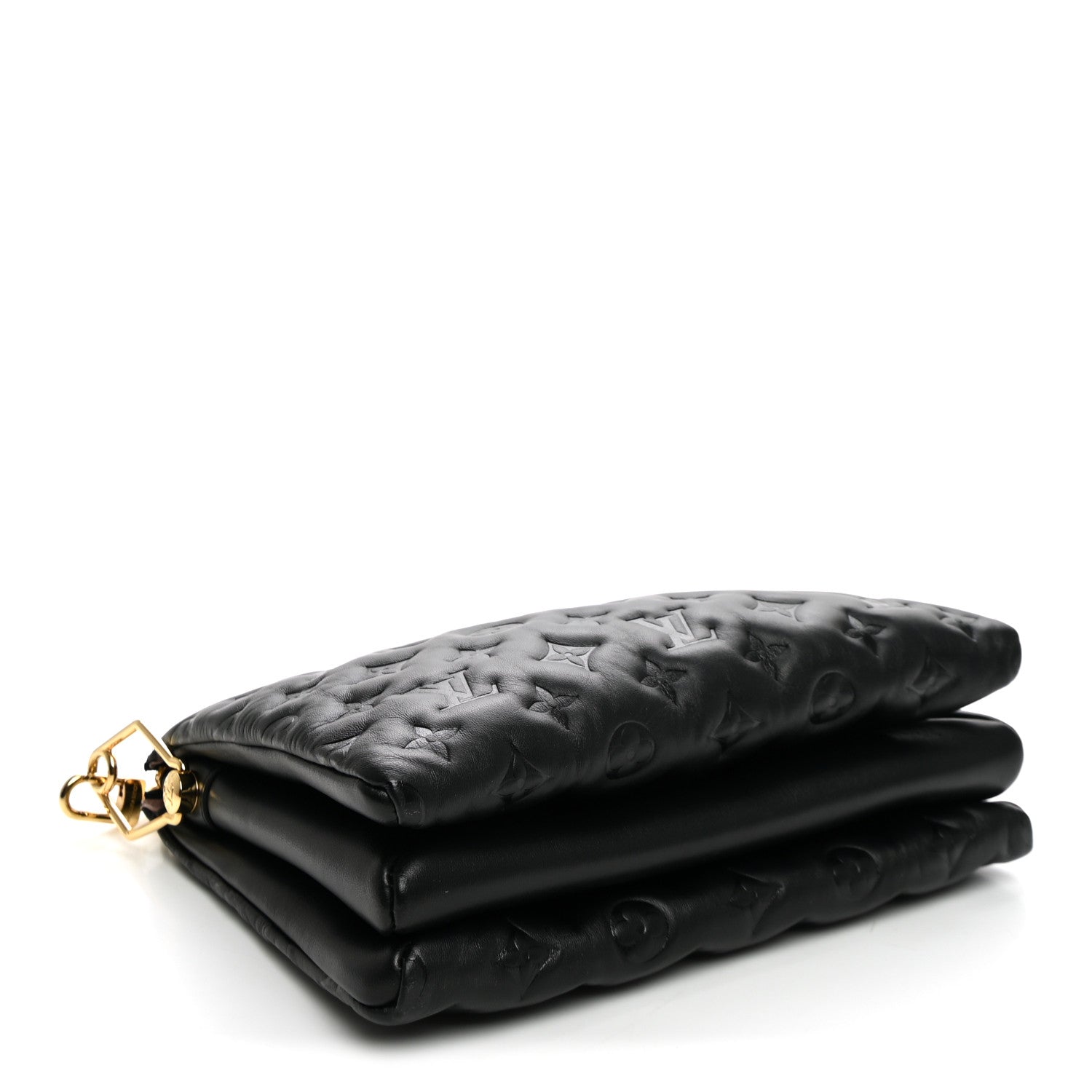 Lambskin Embossed Monogram Coussin PM Black — view 4