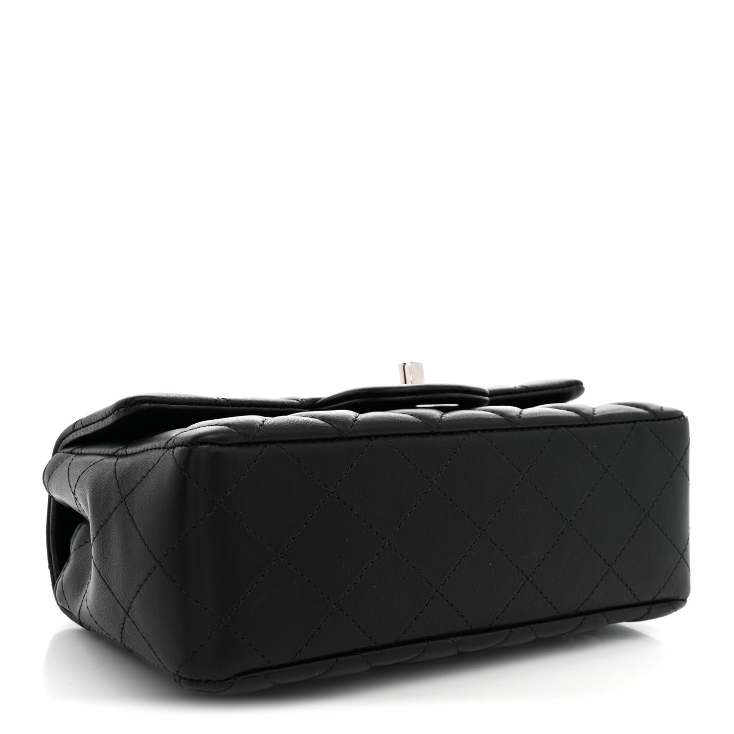 Lambskin Quilted Mini Rectangular Flap Black — view 5