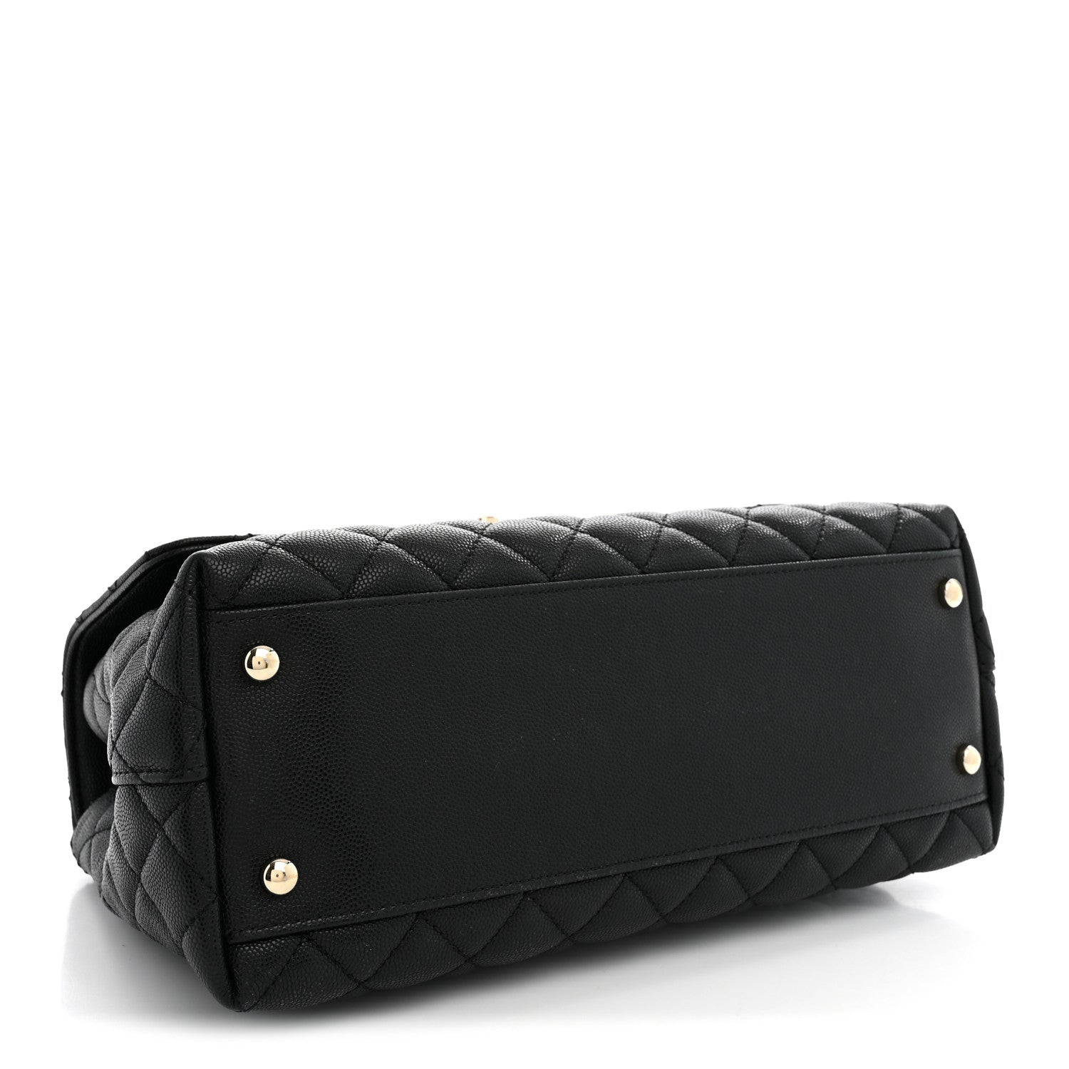 Caviar Quilted Small Coco Handle Flap Black — view 4