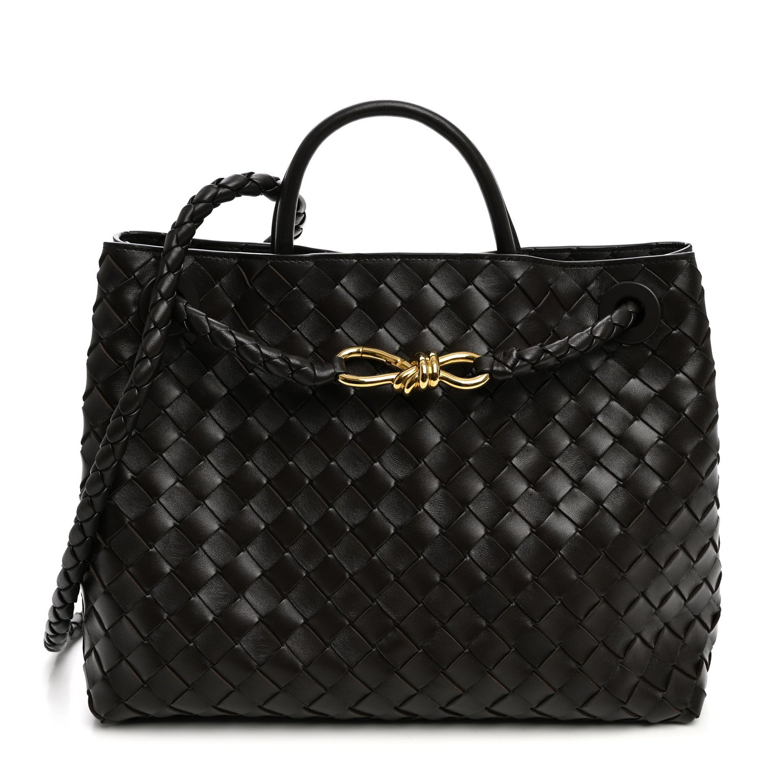 Nappa Intrecciato Medium Andiamo Shoulder Bag Fondant