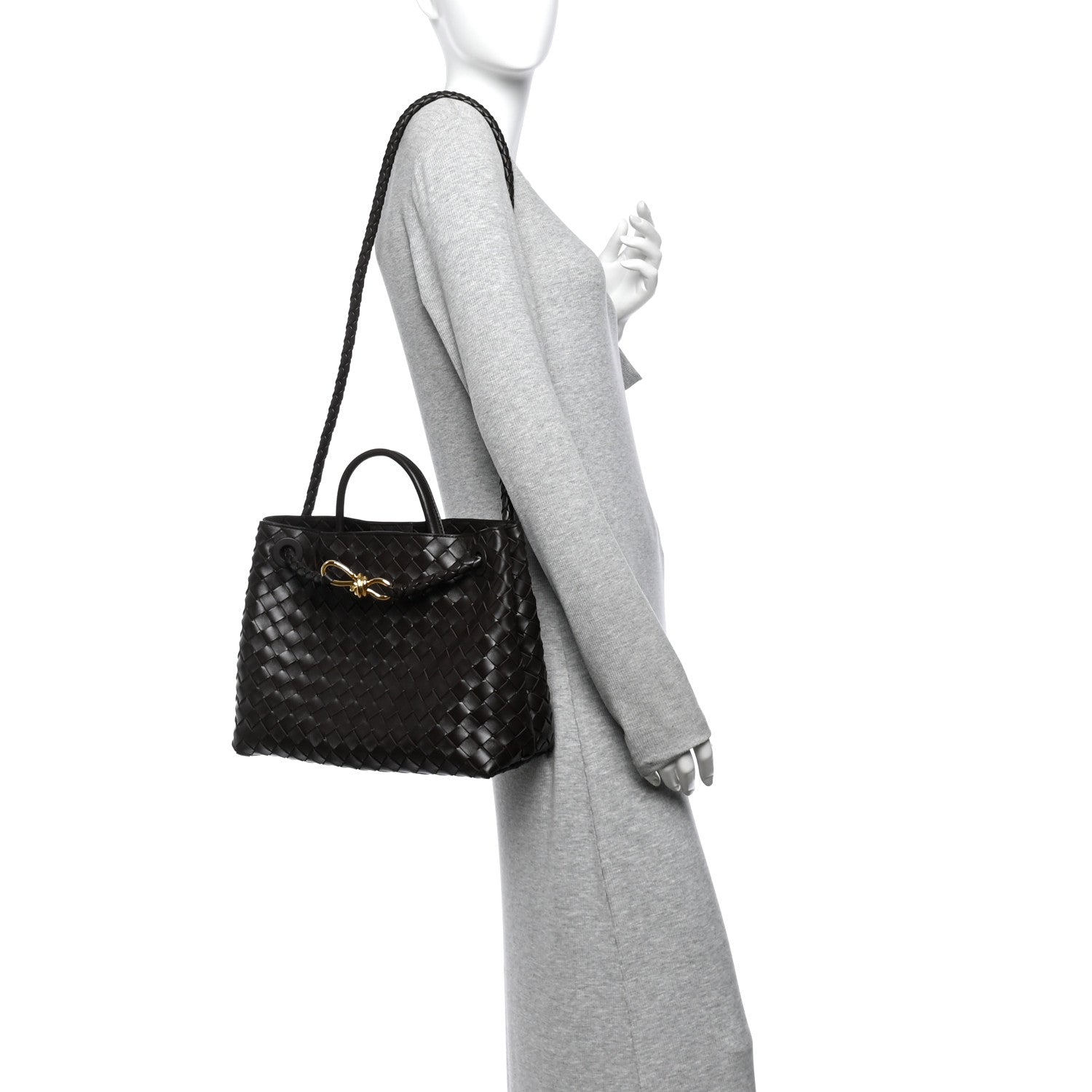 Nappa Intrecciato Medium Andiamo Shoulder Bag Fondant — view 2