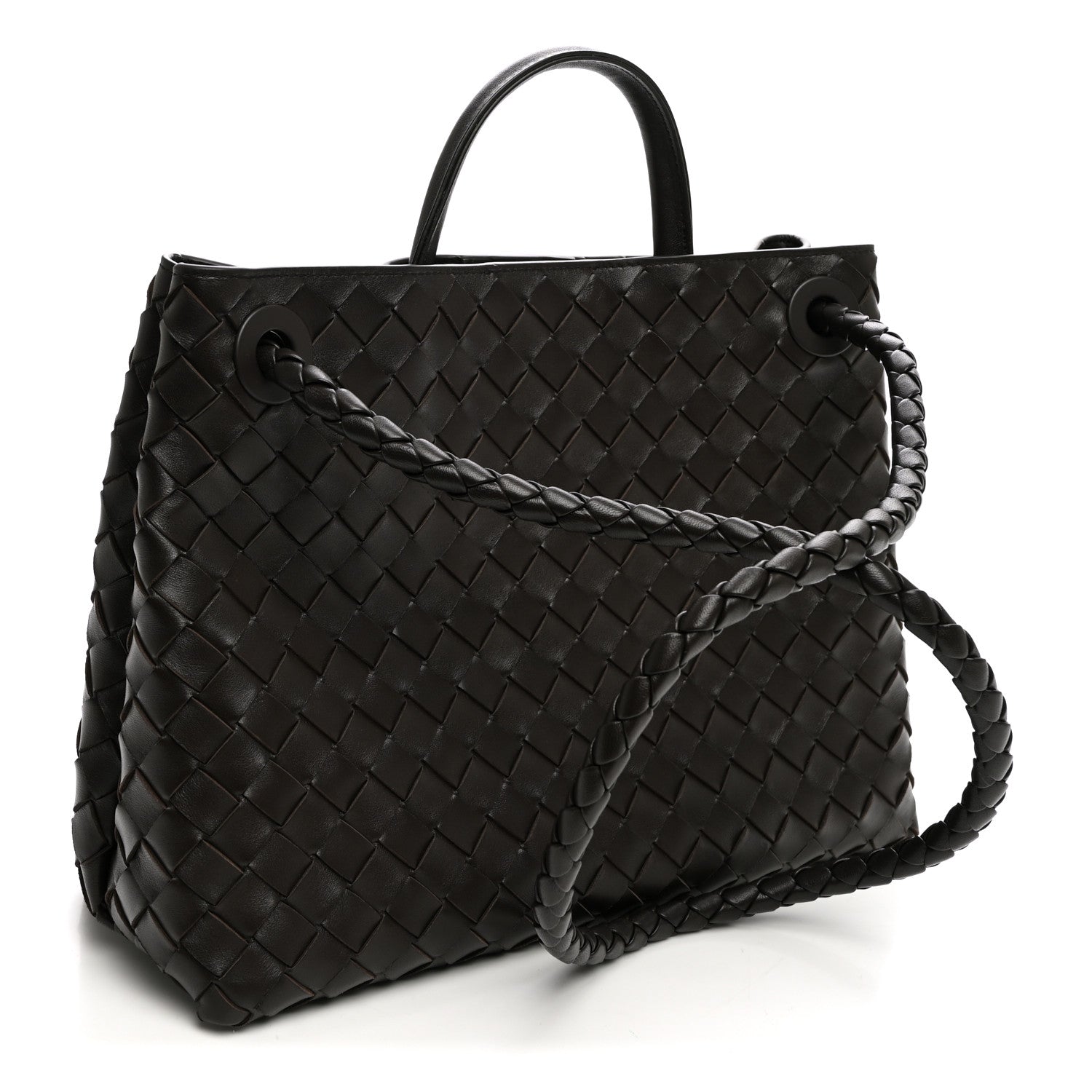 Nappa Intrecciato Medium Andiamo Shoulder Bag Fondant — view 3
