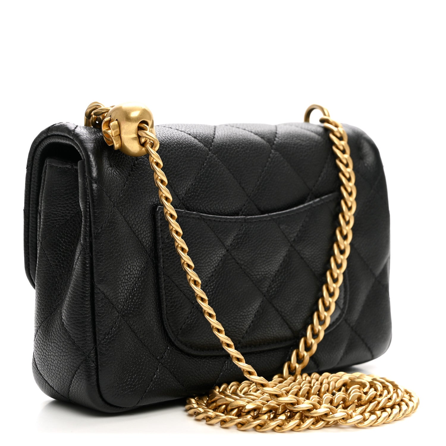 Caviar Quilted Mini Sweetheart Rectangular Flap Black — view 3