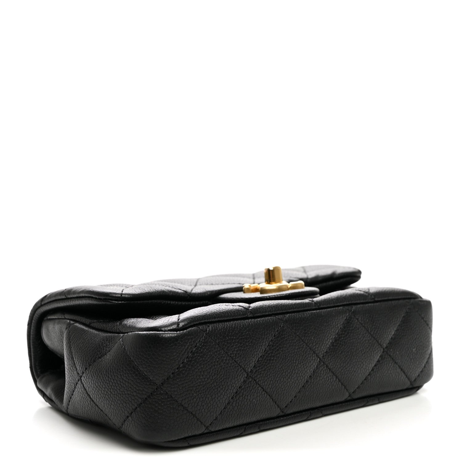 Caviar Quilted Mini Sweetheart Rectangular Flap Black — view 4