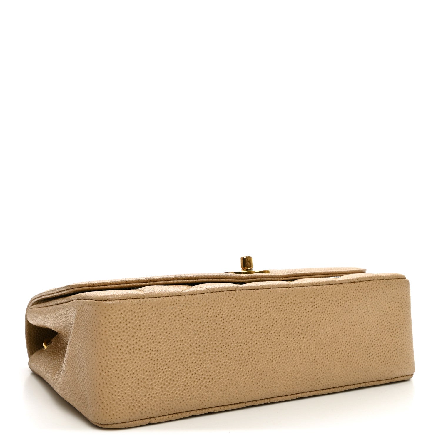 Caviar Quilted Medium Single Flap Beige — view 4