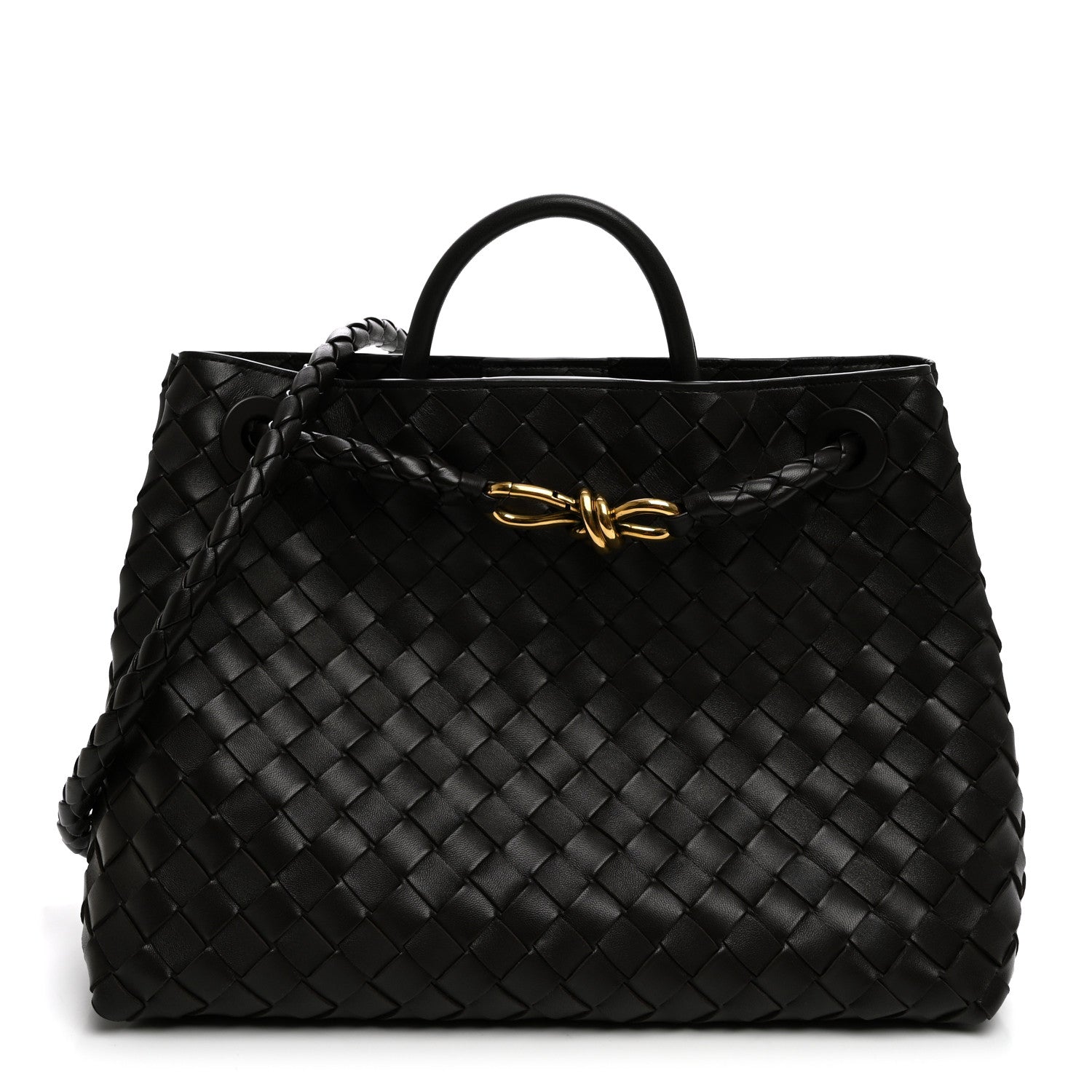 Nappa Intrecciato Medium Andiamo Shoulder Bag Fondant