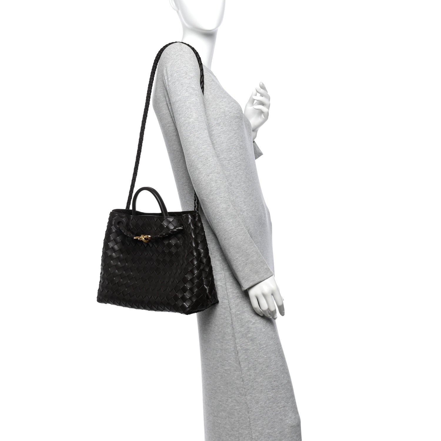Nappa Intrecciato Medium Andiamo Shoulder Bag Fondant — view 2