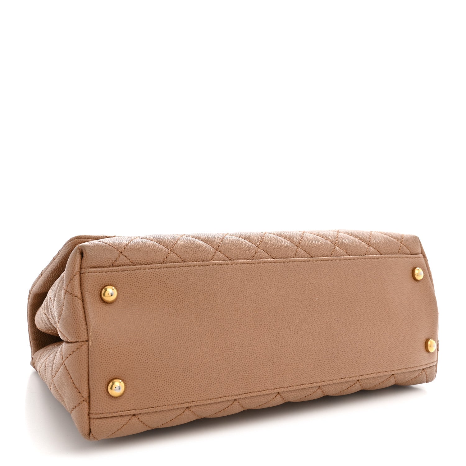 Caviar Lizard Quilted Small Coco Handle Flap Beige — view 4