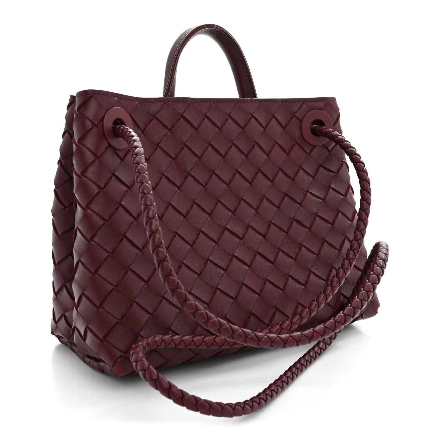 Nappa Intrecciato Small Andiamo Shoulder Bag Barolo — view 3