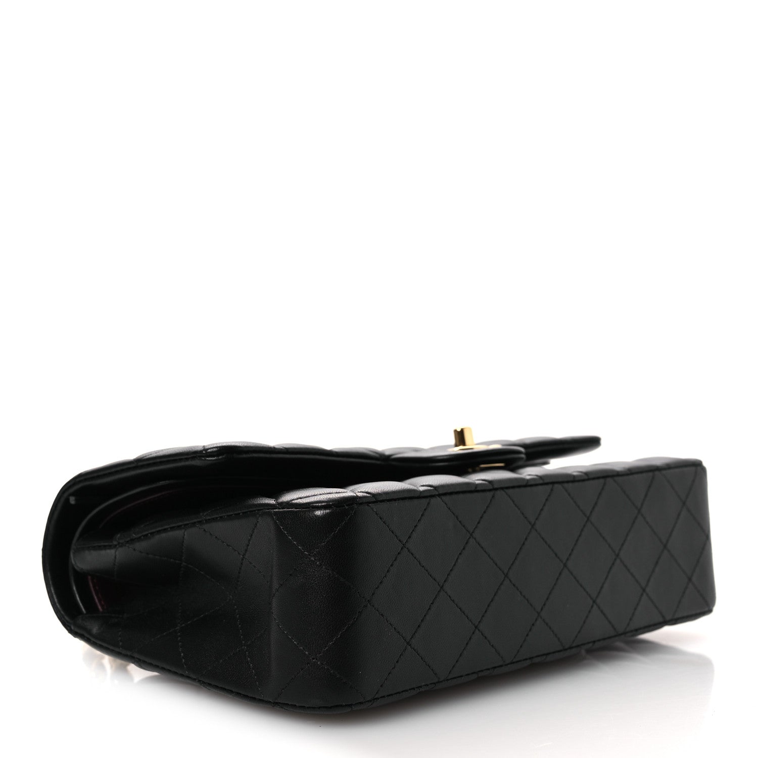 Lambskin Quilted Medium Double Flap Black — view 4