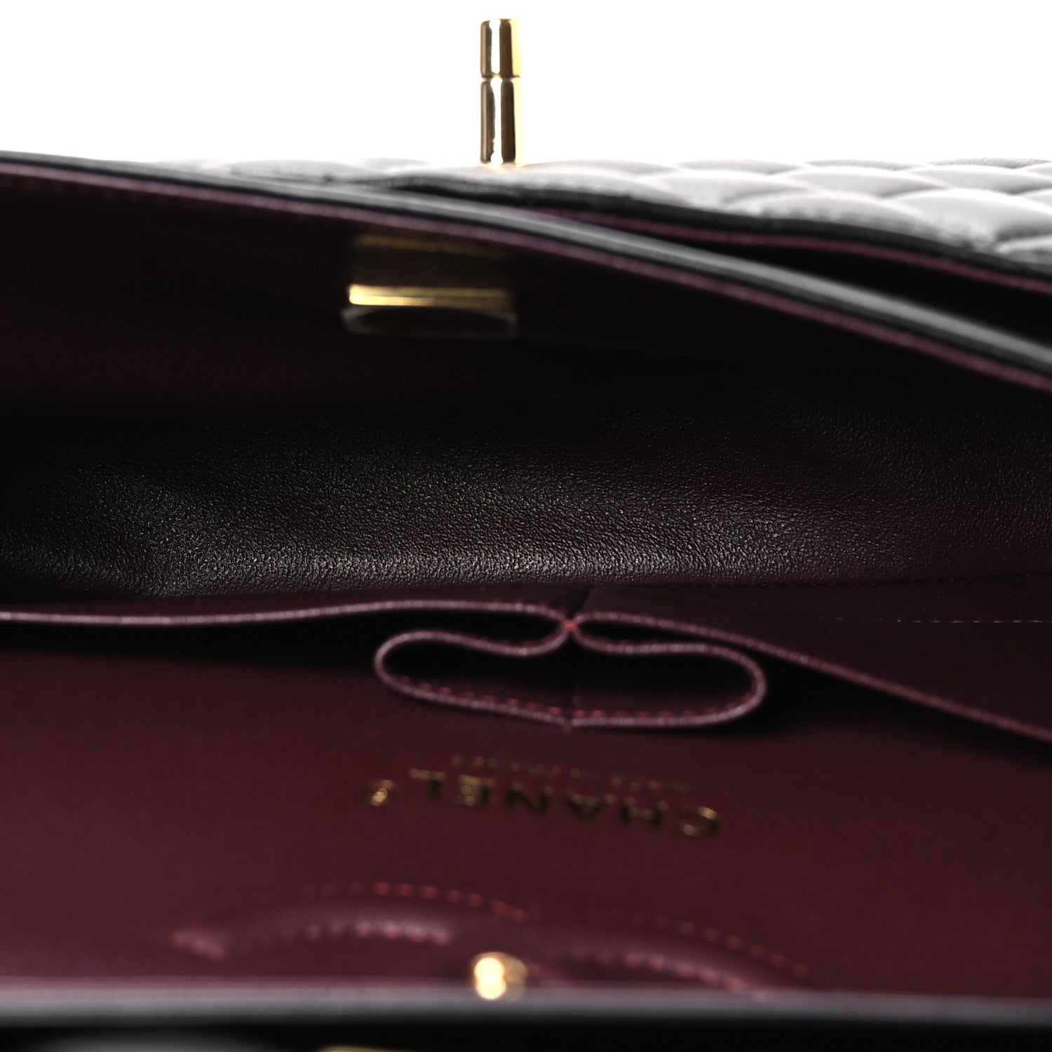 Lambskin Quilted Medium Double Flap Black — view 5