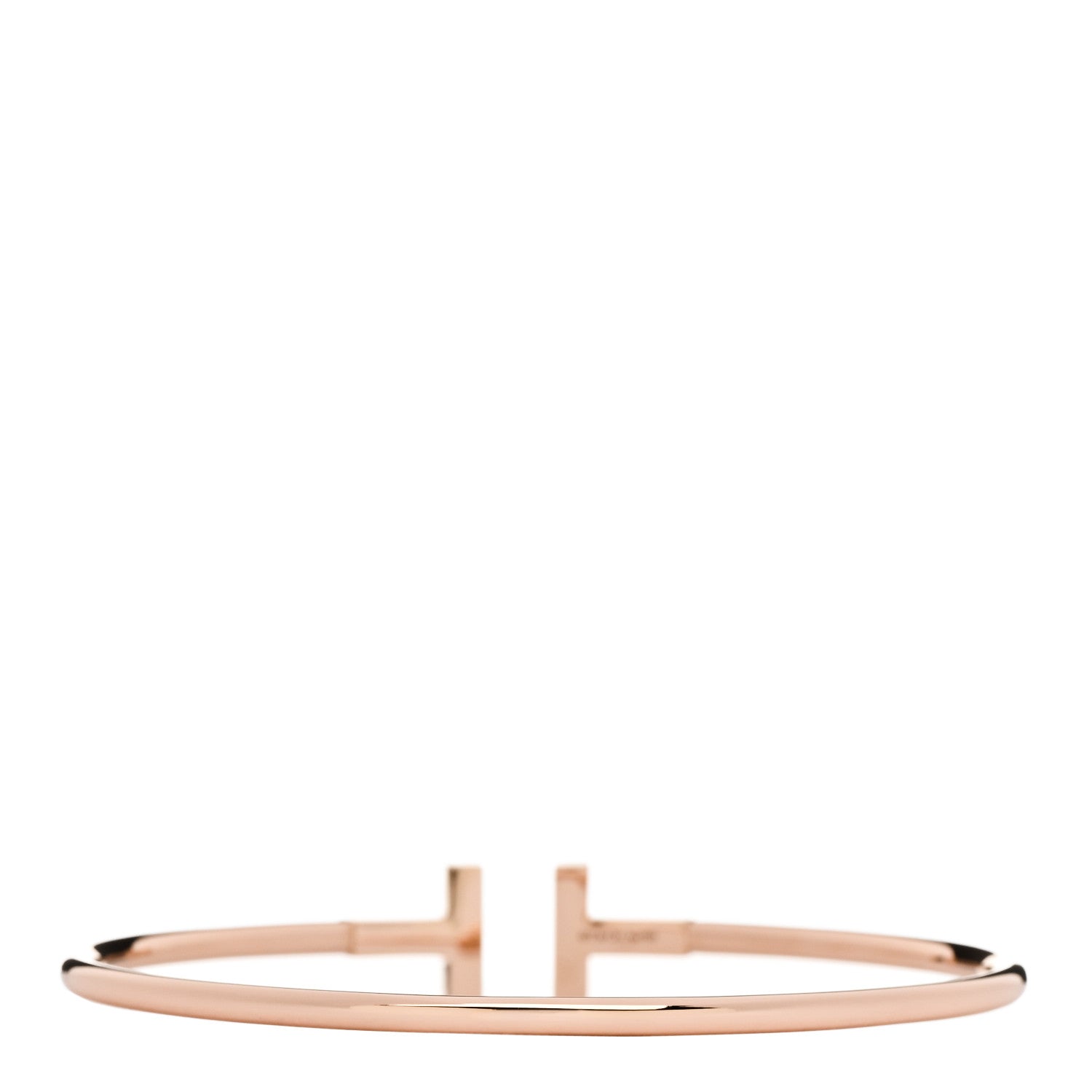 18K Rose Gold Diamond T Wire Bracelet — view 2