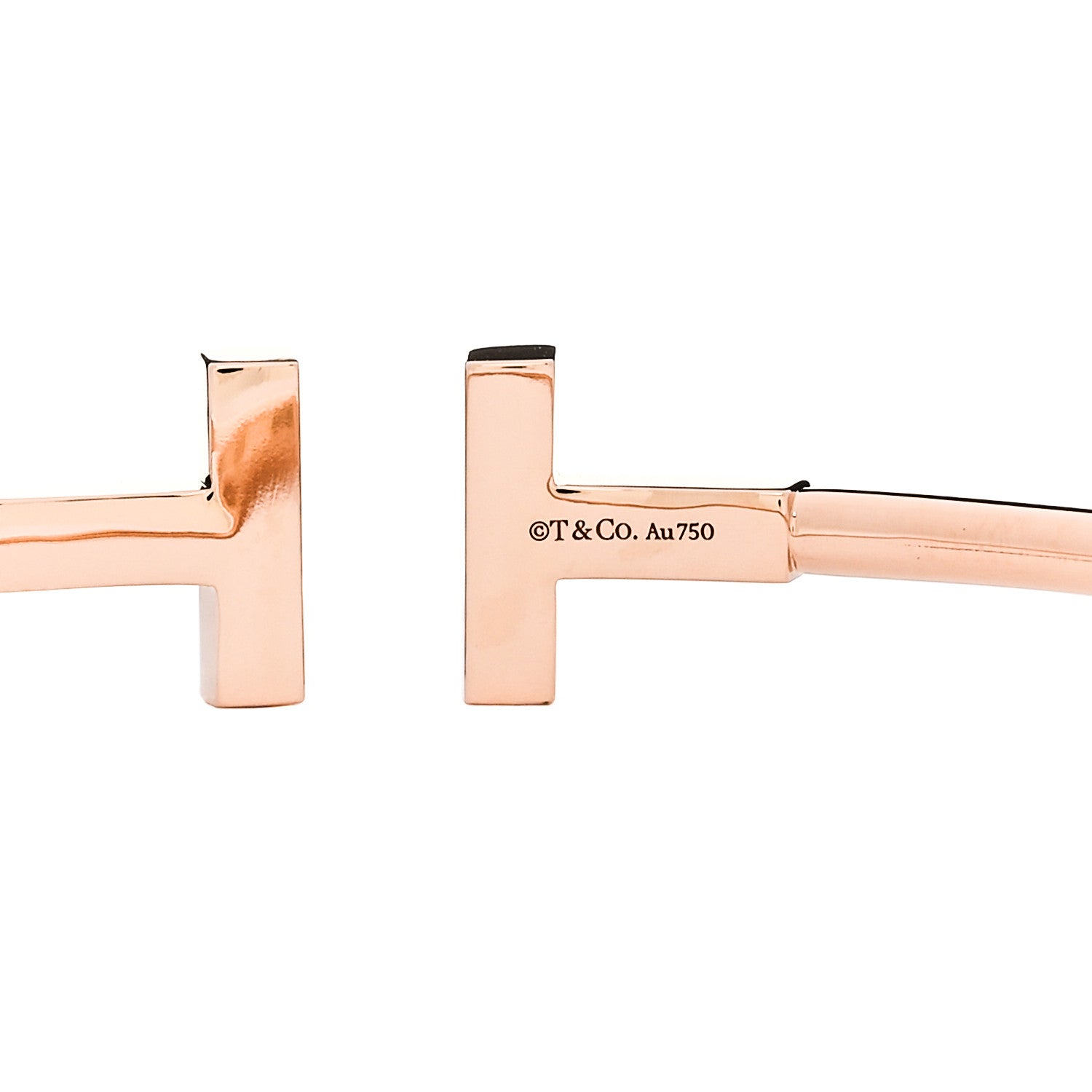 18K Rose Gold Diamond T Wire Bracelet — view 3