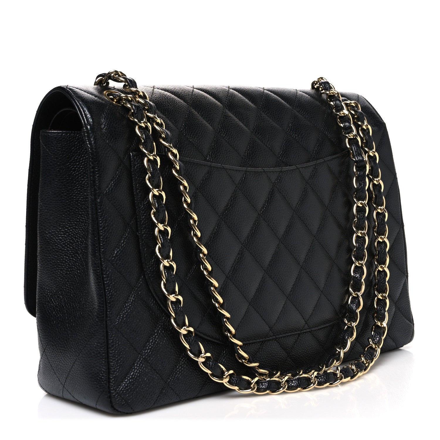Caviar Quilted Maxi Double Flap Black — view 2
