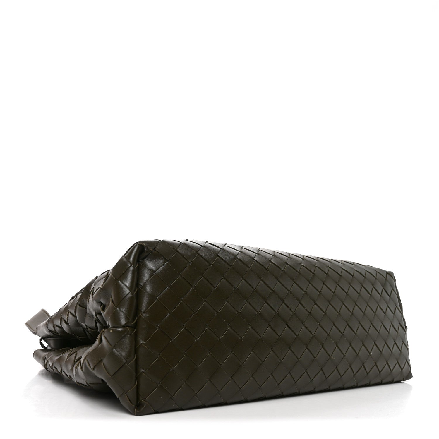 Calfskin Intrecciato Medium Andiamo Messenger Bag Kaki — view 4