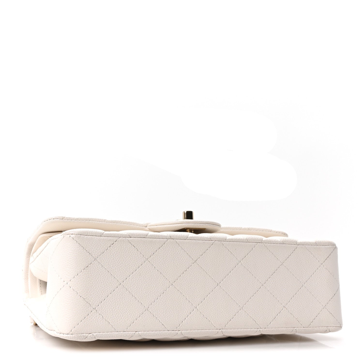 Caviar Quilted Small Double Flap White — view 4