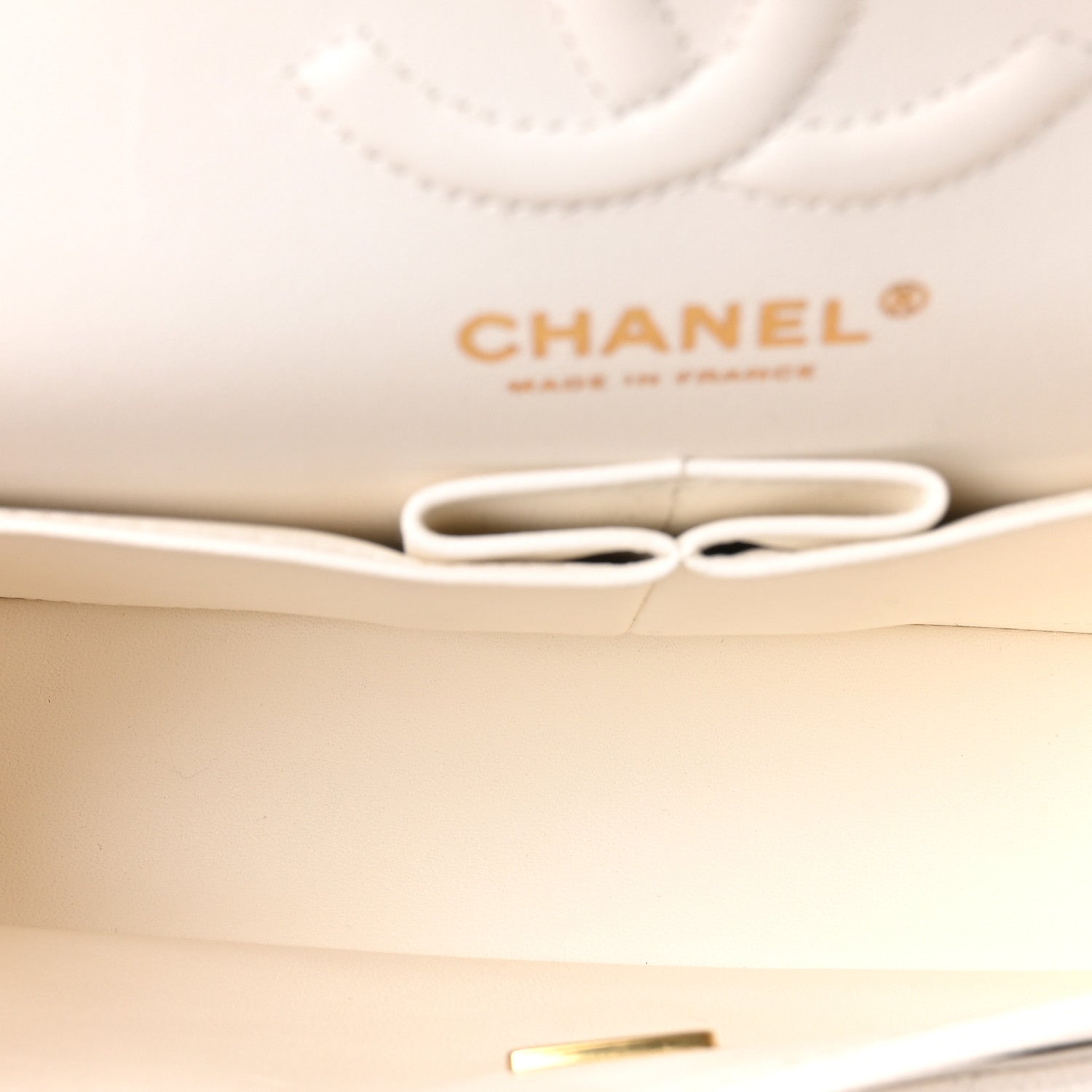 Caviar Quilted Small Double Flap White — view 5