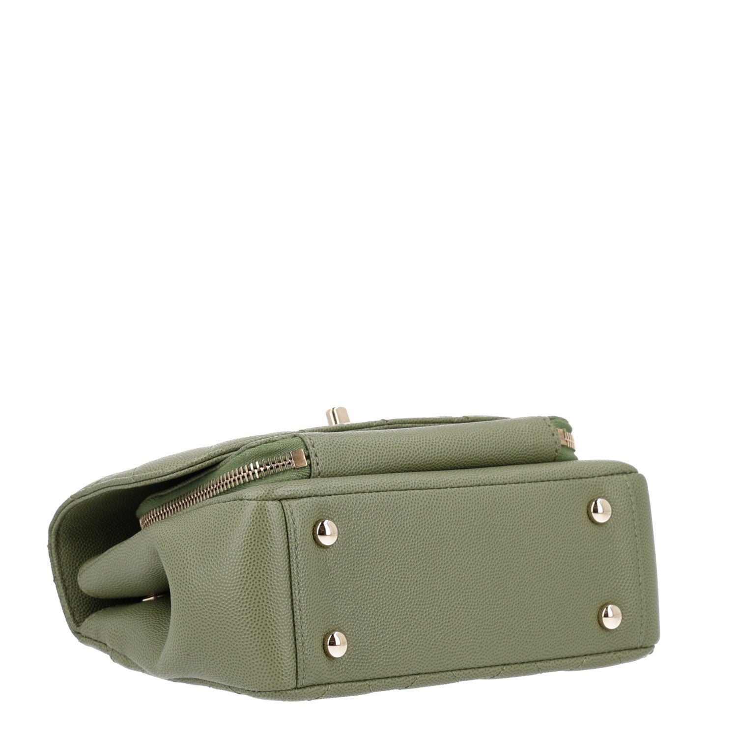 Caviar Quilted Small Business Affinity Flap Green — view 5