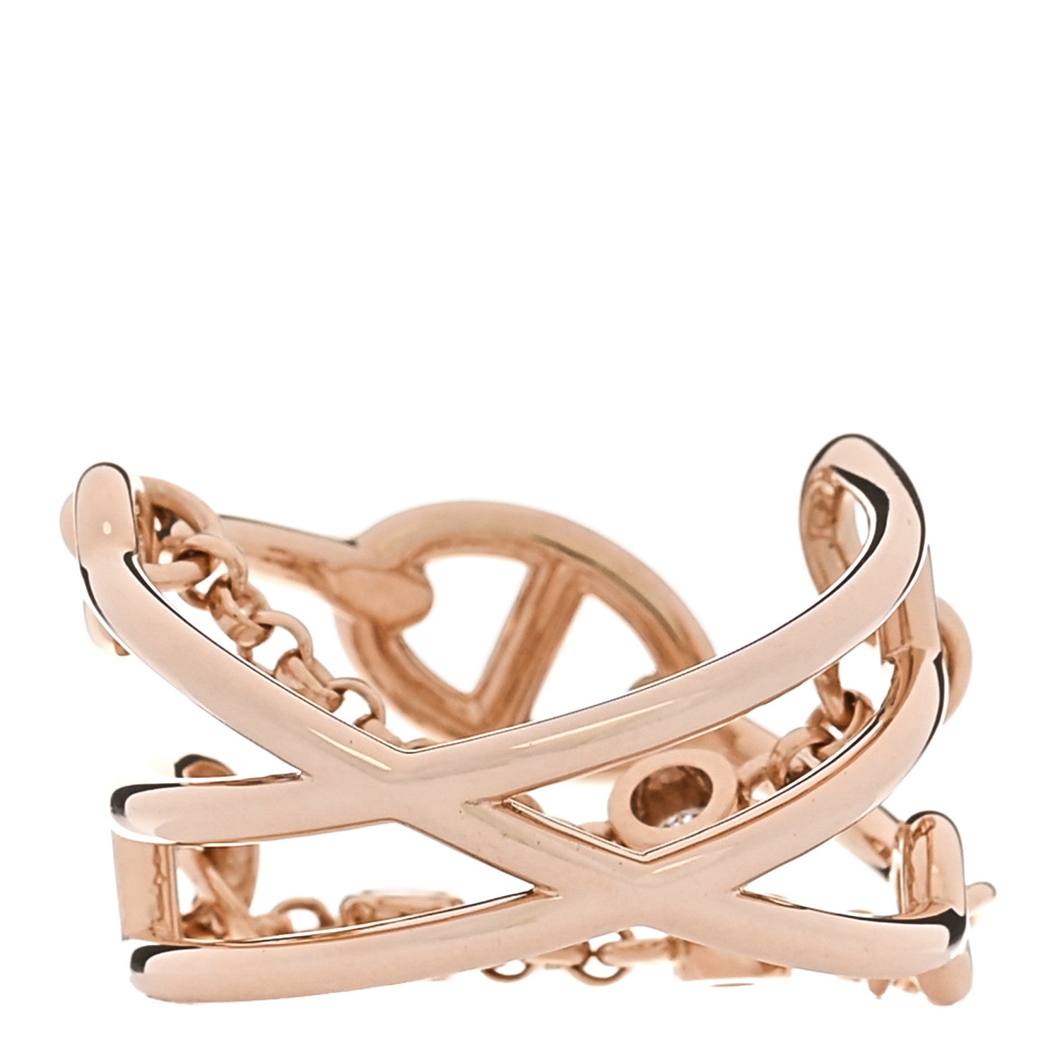 18K Rose Gold Diamond MM Chaine d'Ancre Chaos Ring 54 7 — view 3