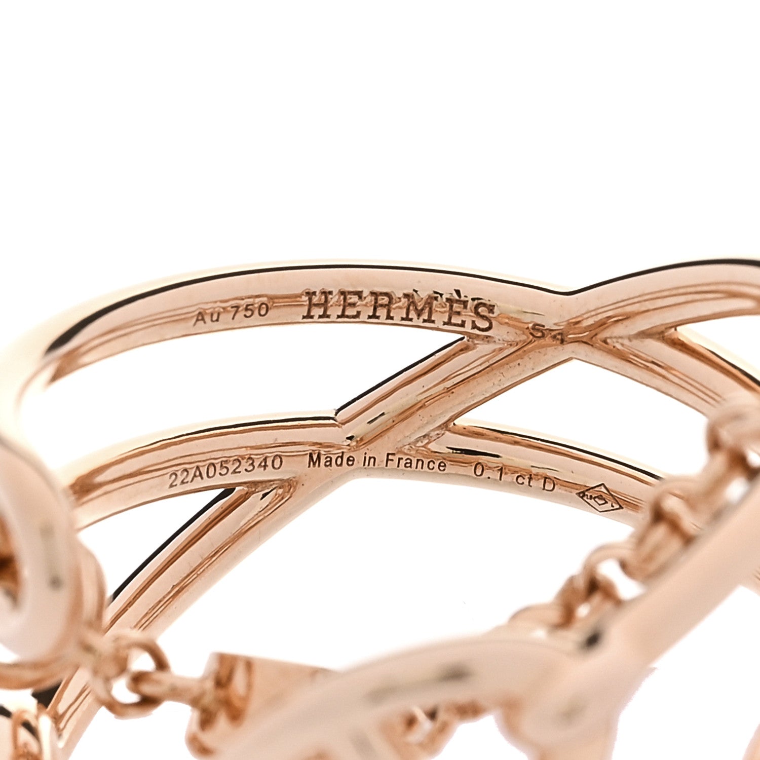18K Rose Gold Diamond MM Chaine d'Ancre Chaos Ring 54 7 — view 4