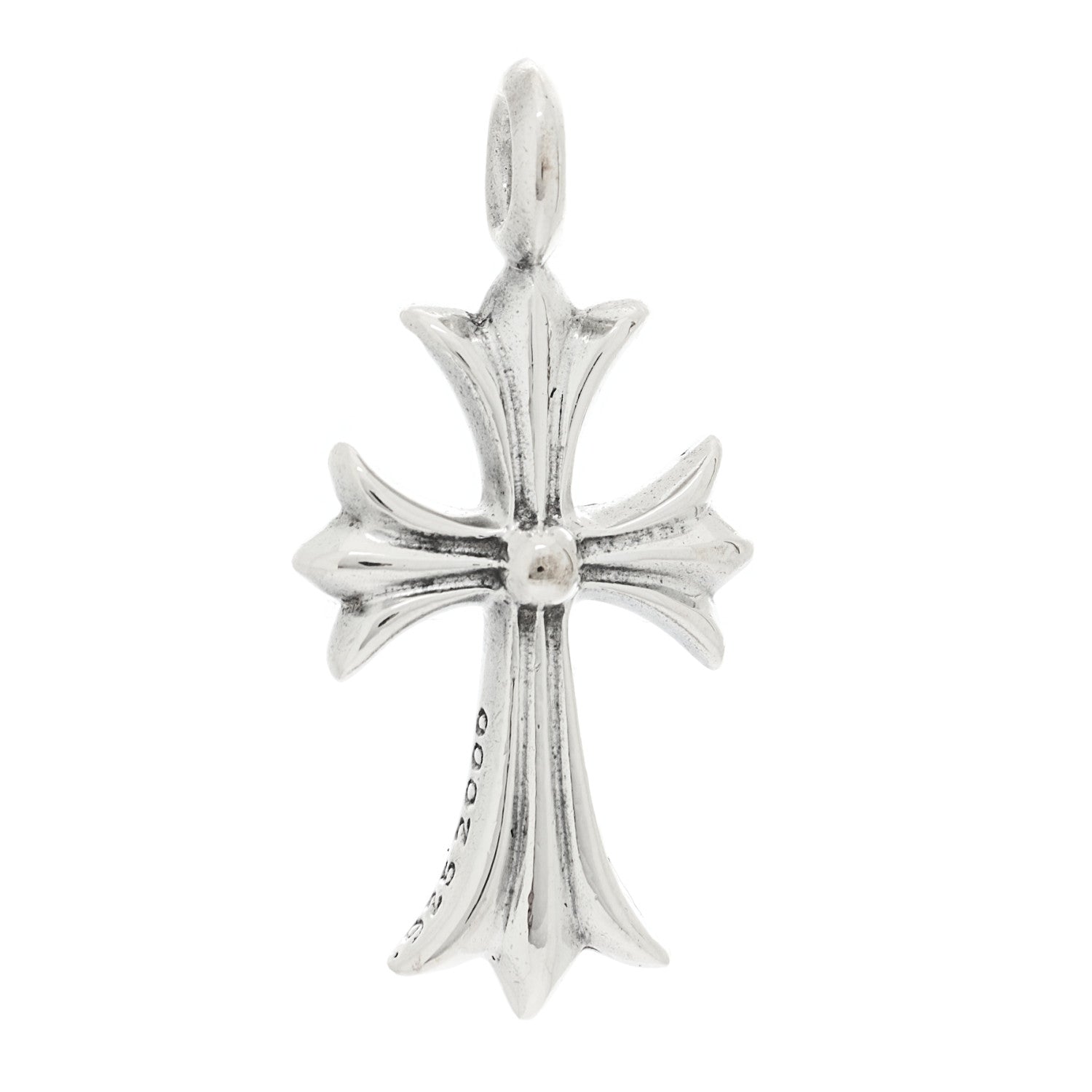 Sterling Silver Diamond CH Tiny Cross Pave Pendant — view 3