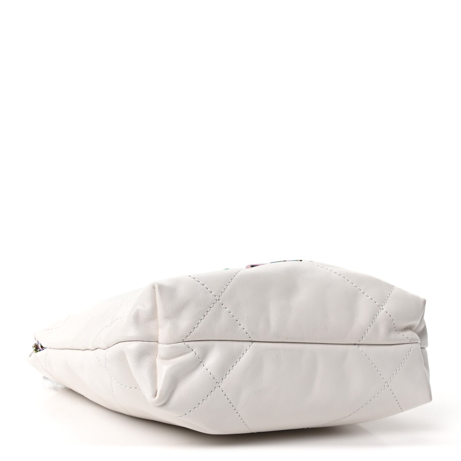 Shiny Calfskin Quilted Rainbow Mini Chanel 22 White — view 4