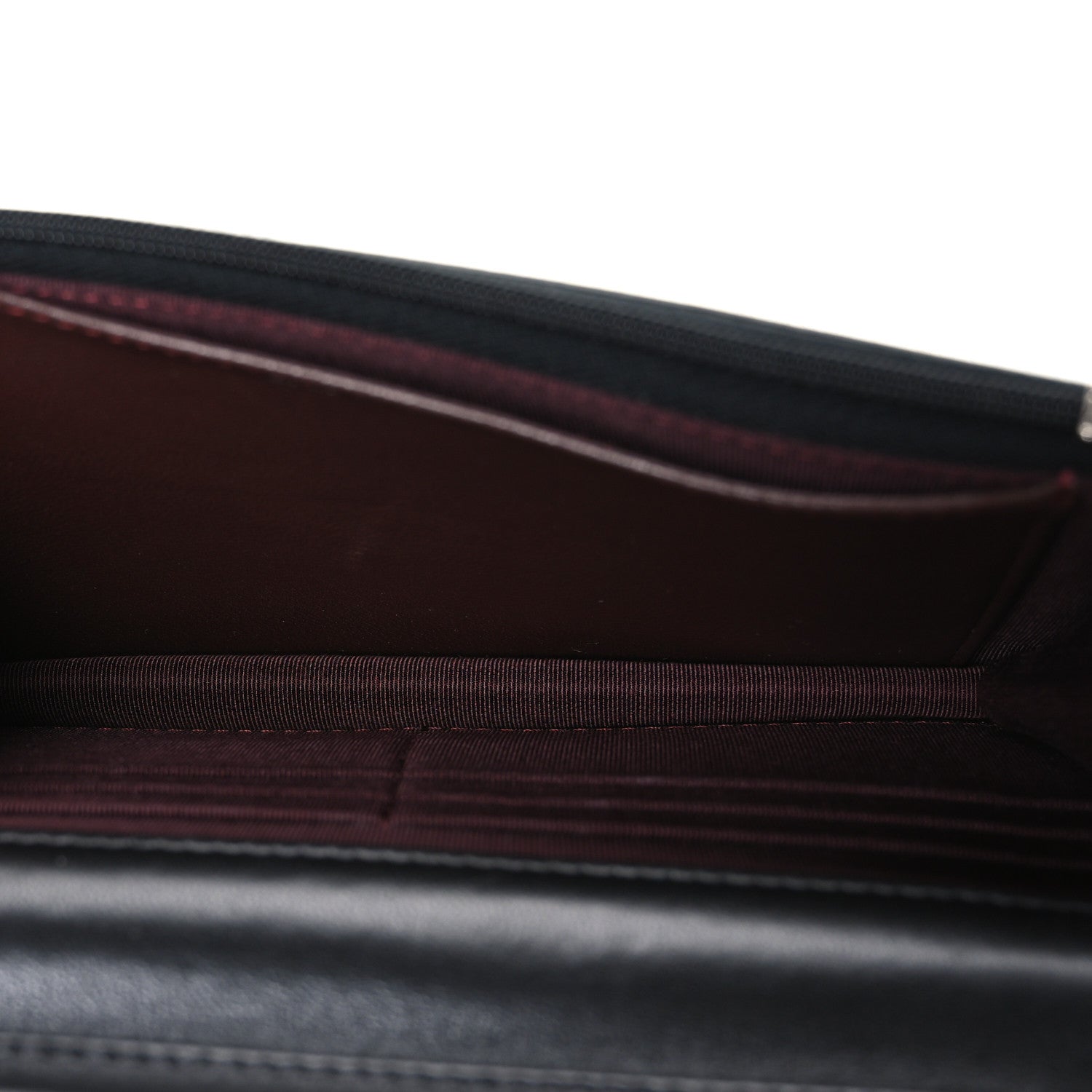 Lambskin Quilted Wallet On Chain WOC Black — view 5