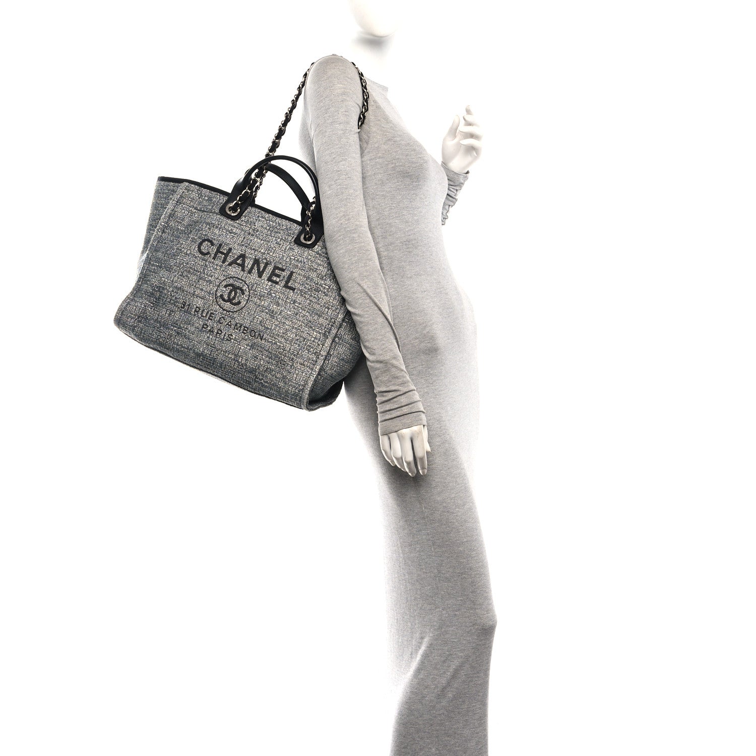 Canvas Medium Deauville Tote Charcoal — view 2