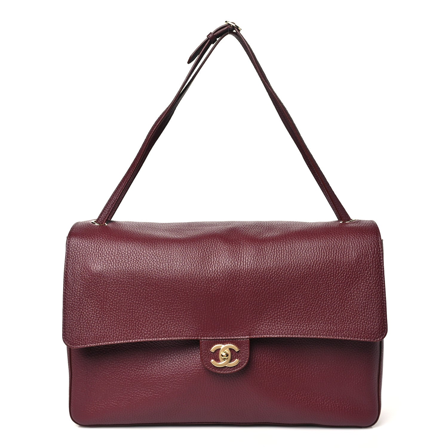 Grained Calfskin Souplissimo Maxi Flap Burgundy
