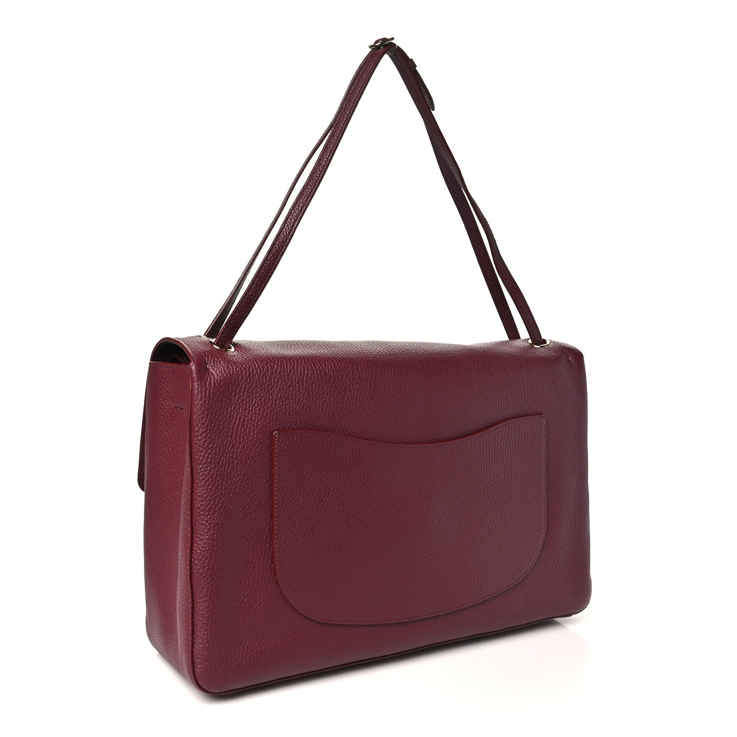 Grained Calfskin Souplissimo Maxi Flap Burgundy — view 3