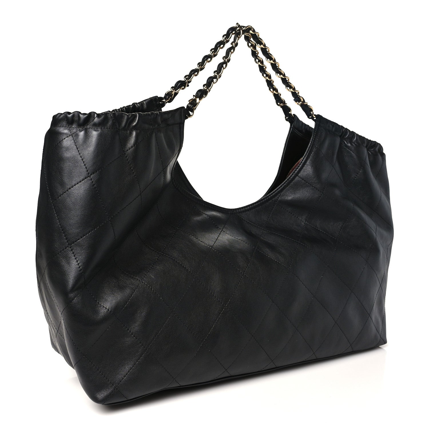 Lambskin Quilted Neo Cabas Shopping Tote Black — view 4