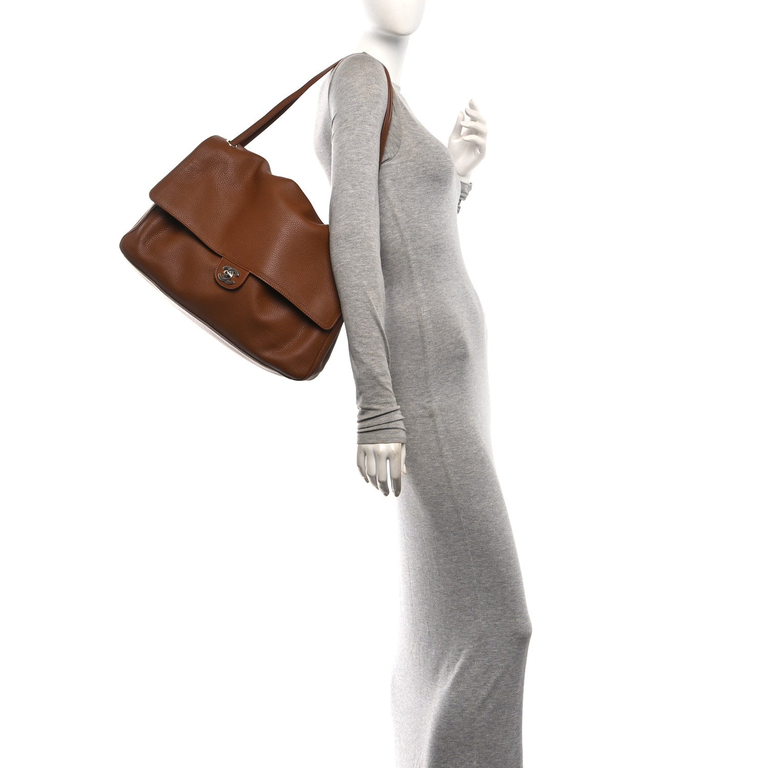 Grained Calfskin Souplissimo Maxi Flap Camel — view 2