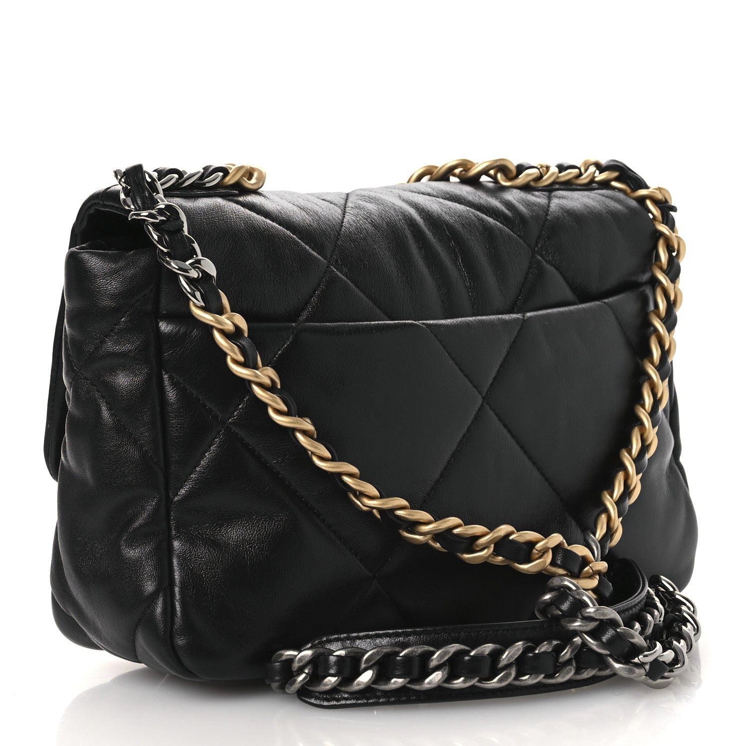 Lambskin Quilted Medium Chanel 19 Flap Black — view 3