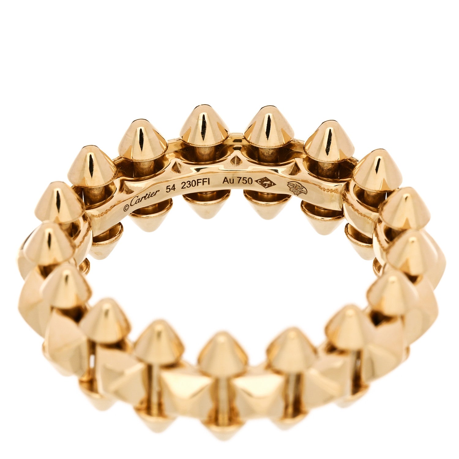 18K Yellow Gold MM Clash De Cartier Ring 54 7 — view 4