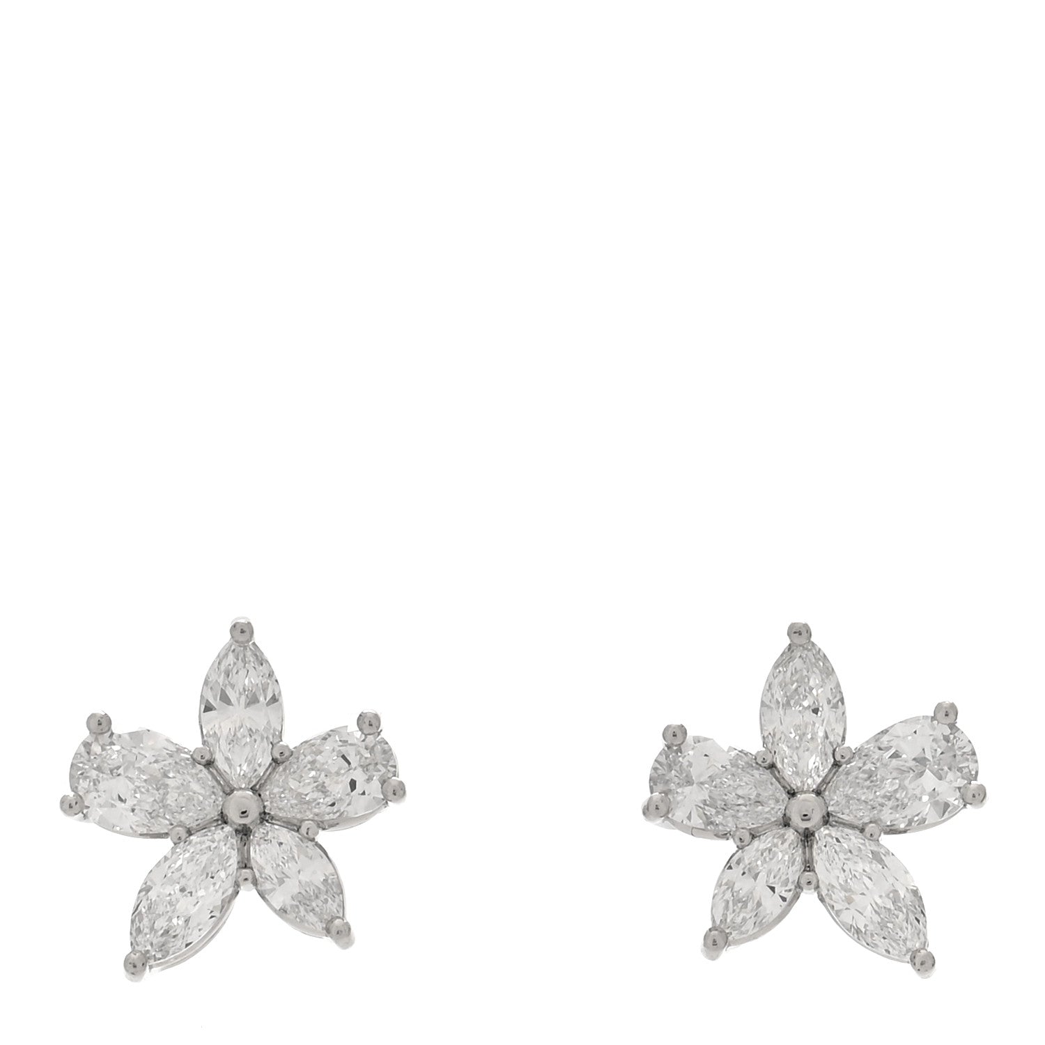 Platinum Diamond Large Victoria Mixed Cluster Earrings