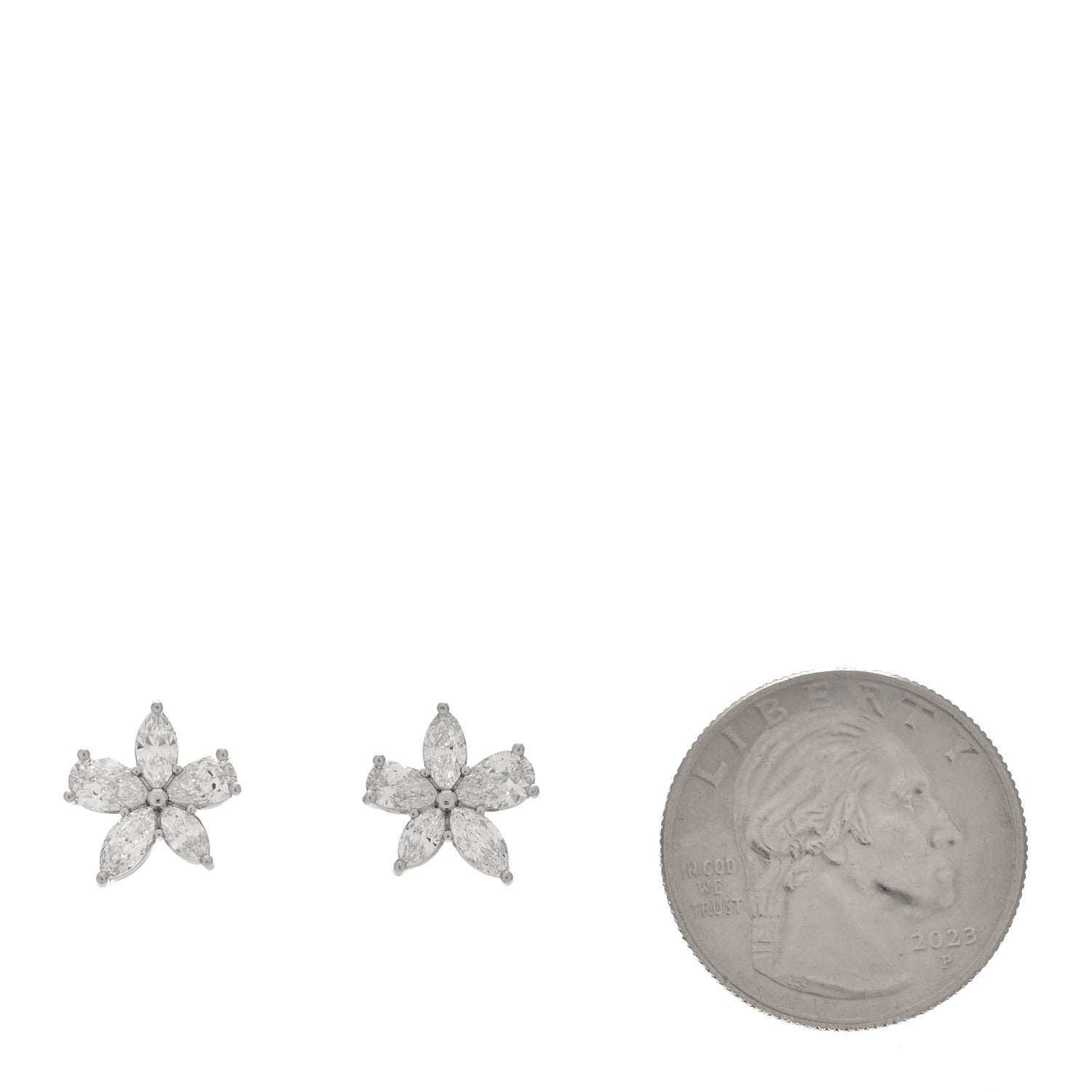 Platinum Diamond Large Victoria Mixed Cluster Earrings — view 2