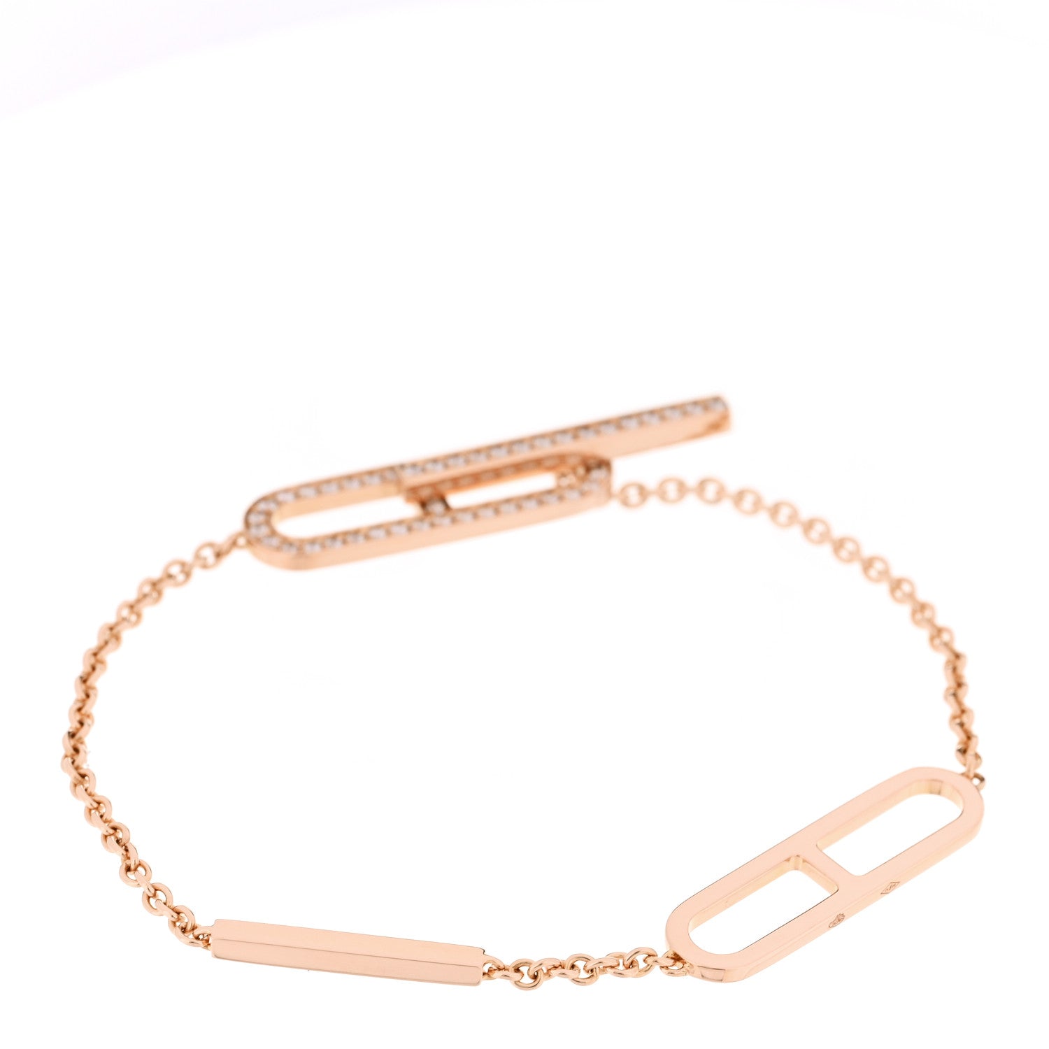 18K Rose Gold Diamond PM Ever Chaine D'Ancre Bracelet SH — view 2