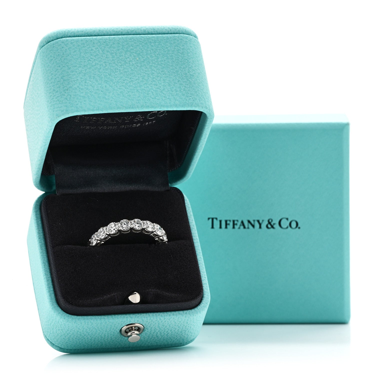 Platinum Diamond 3.7mm Embrace Eternity Band Ring 53 6.5 — view 5