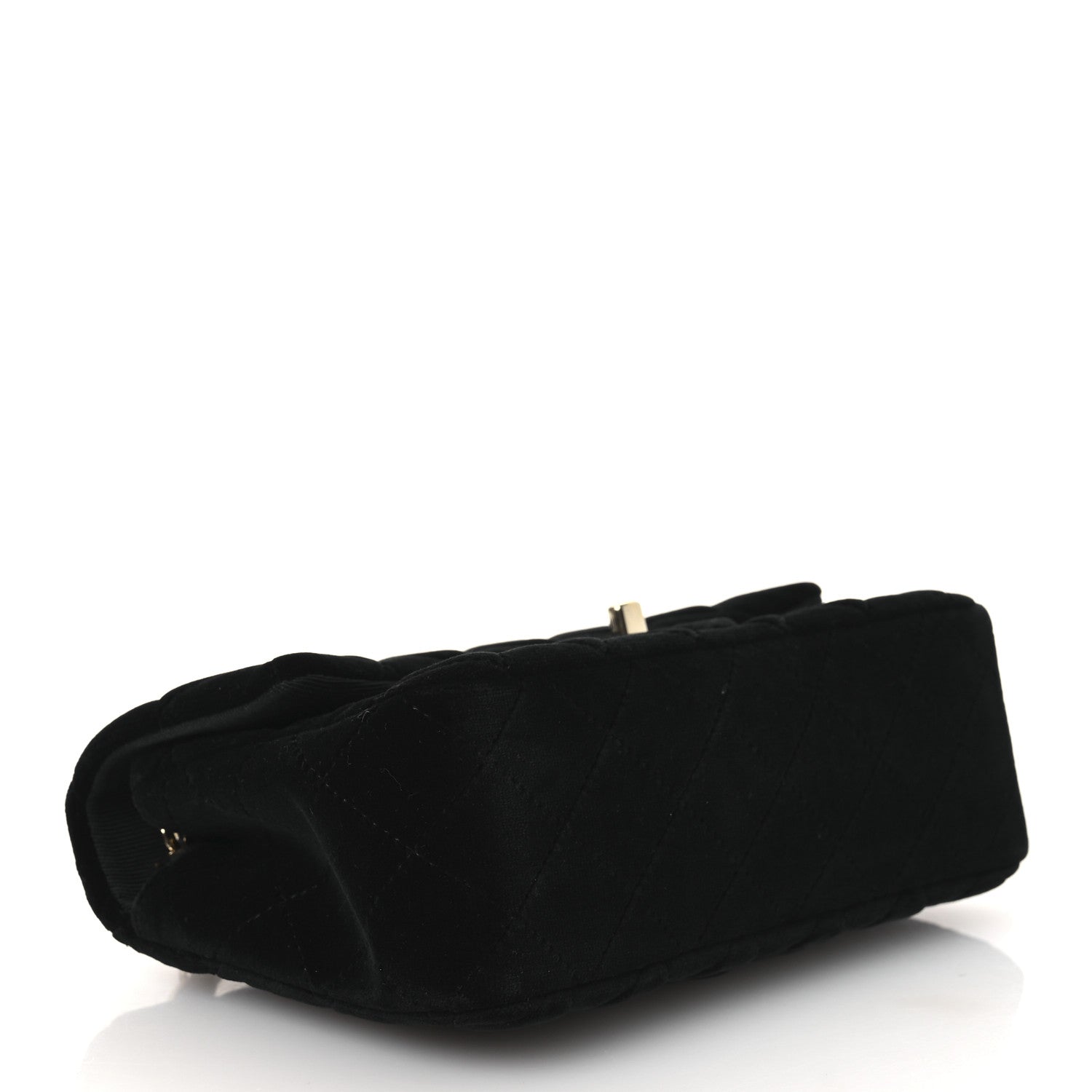 Velvet Quilted Mini Rectangular Flap Black — view 4