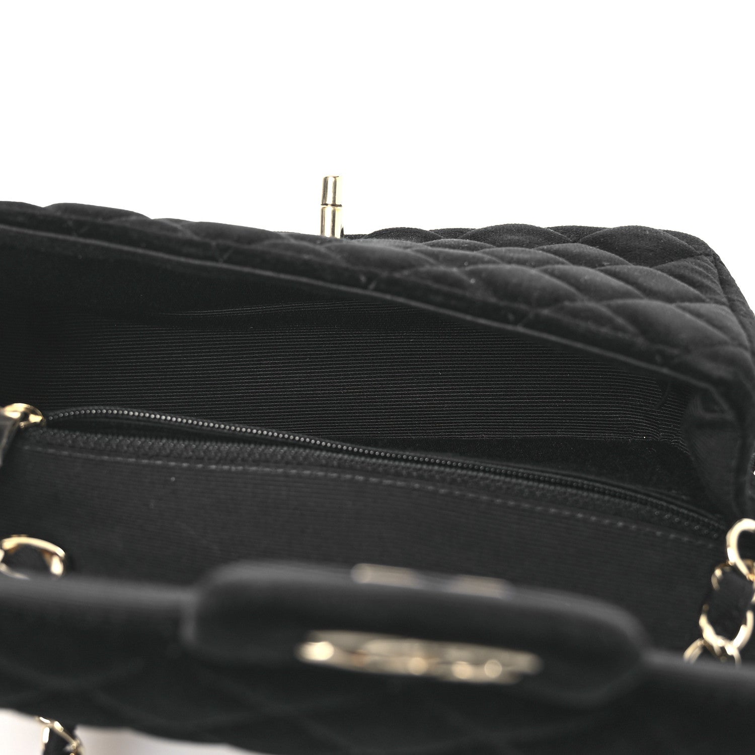 Velvet Quilted Mini Rectangular Flap Black — view 5