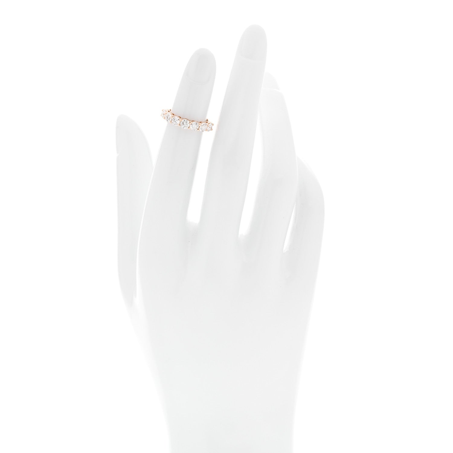 18K Rose Gold Diamond 3.5mm Forever Half Circle Band Ring 43 2.75 — view 2
