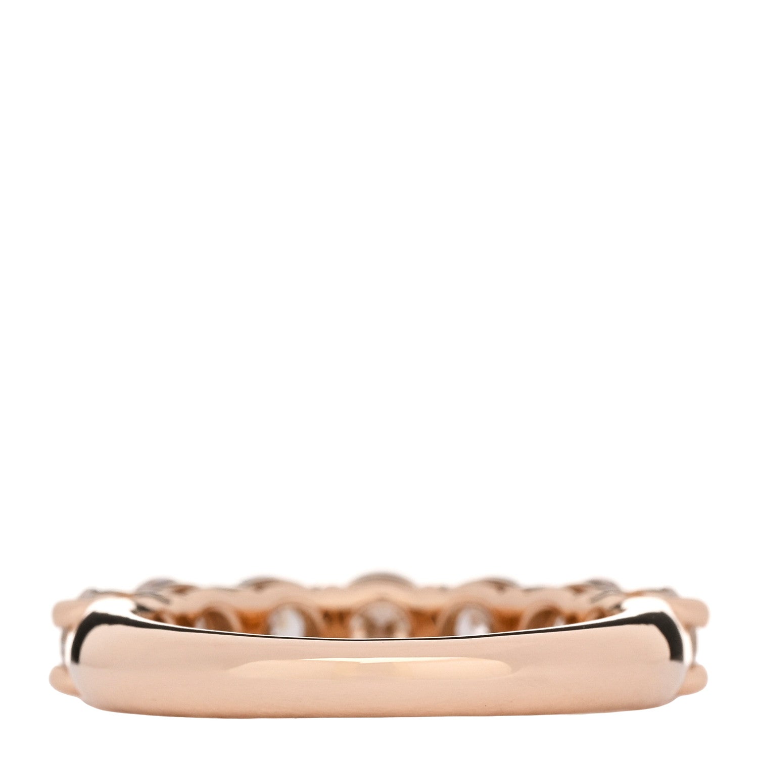 18K Rose Gold Diamond 3.5mm Forever Half Circle Band Ring 43 2.75 — view 3