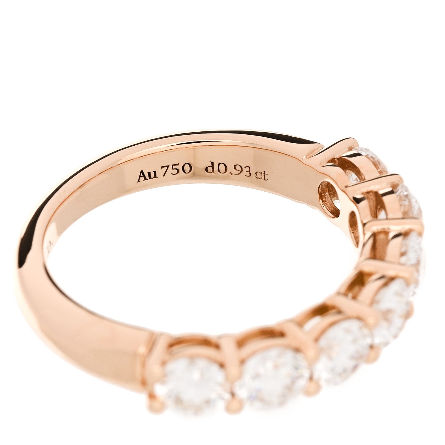 18K Rose Gold Diamond 3.5mm Forever Half Circle Band Ring 43 2.75 — view 4