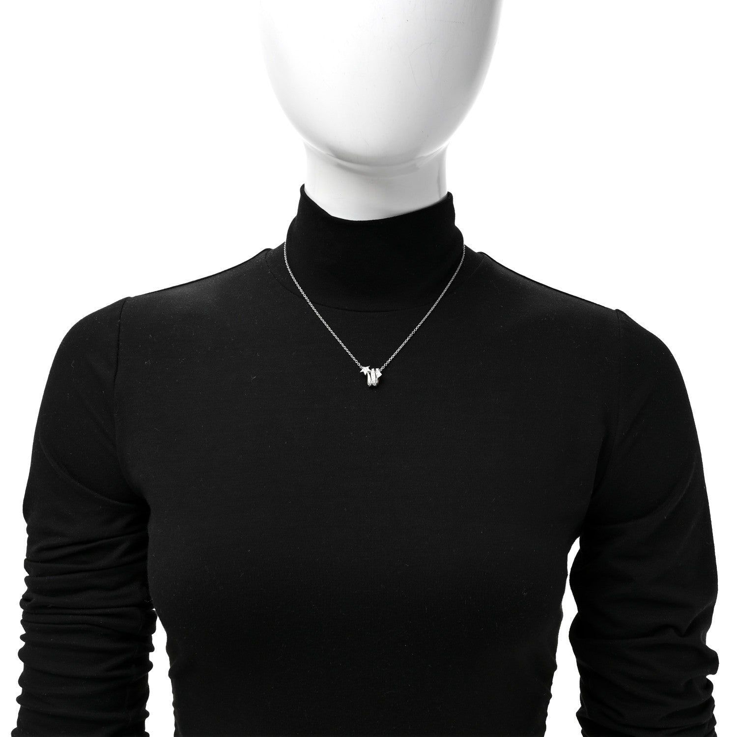 18K White Gold Diamond Comete Geode Pendant Necklace — view 3