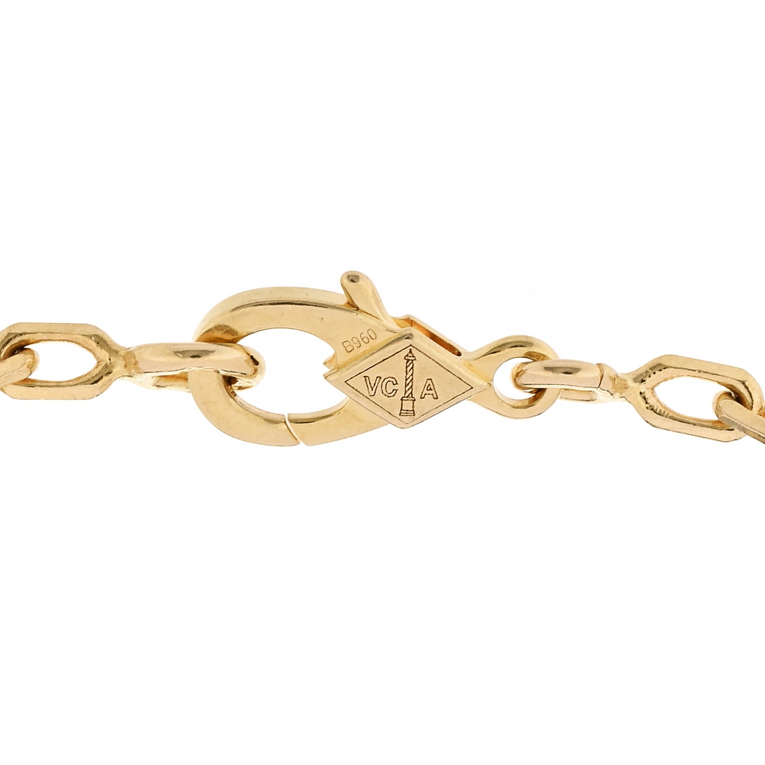 18K Yellow Gold 5 Motifs Guilloche Vintage Alhambra Bracelet — view 3