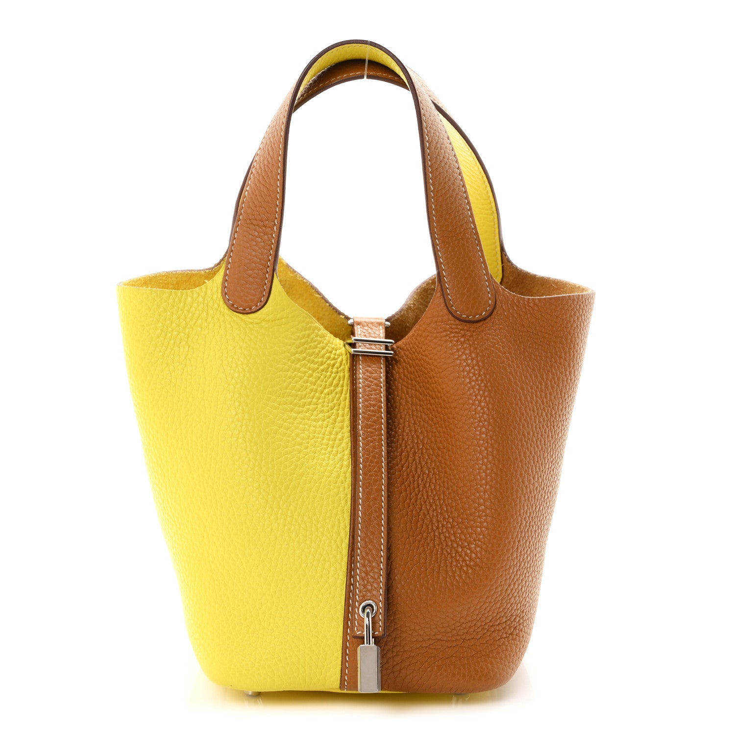 Taurillon Clemence Casaque Picotin Lock 18 PM Lime Sesame