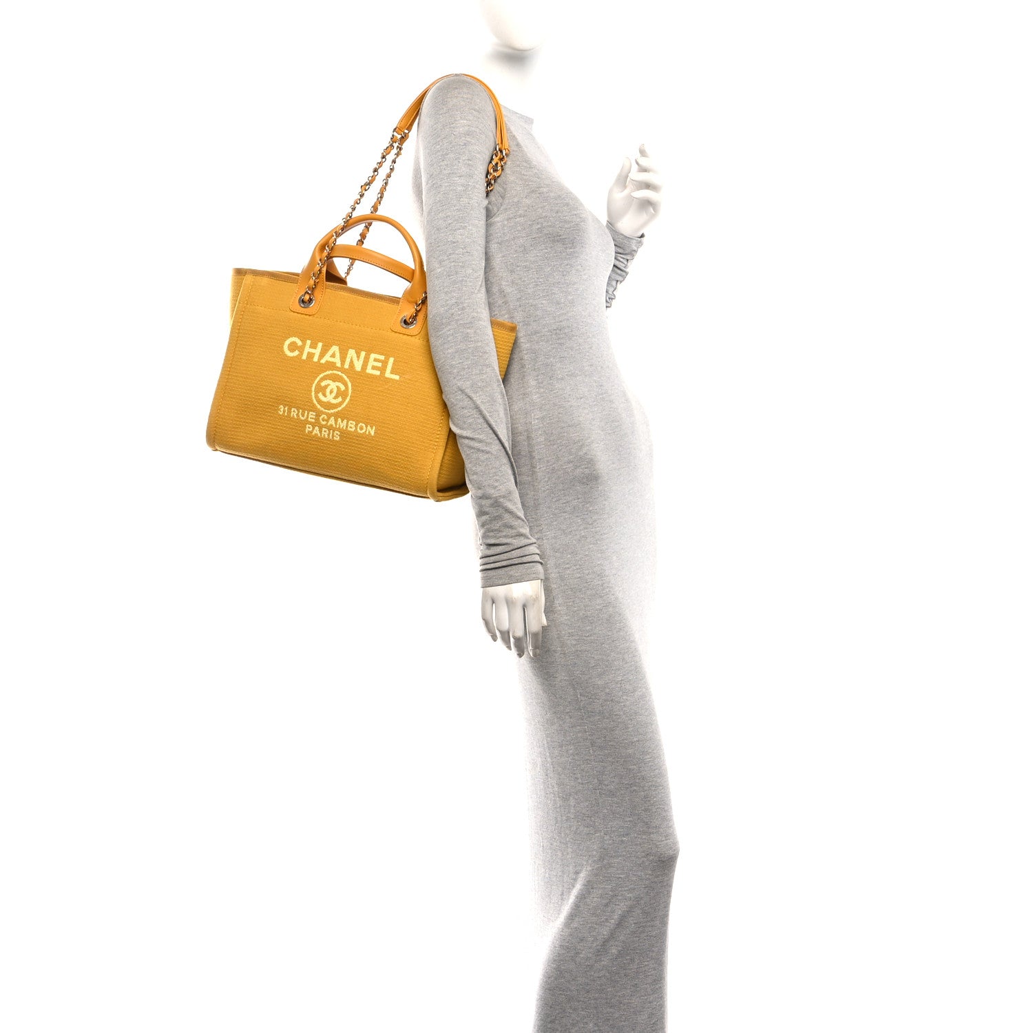 Mixed Fibers Small Deauville Tote Yellow — view 2