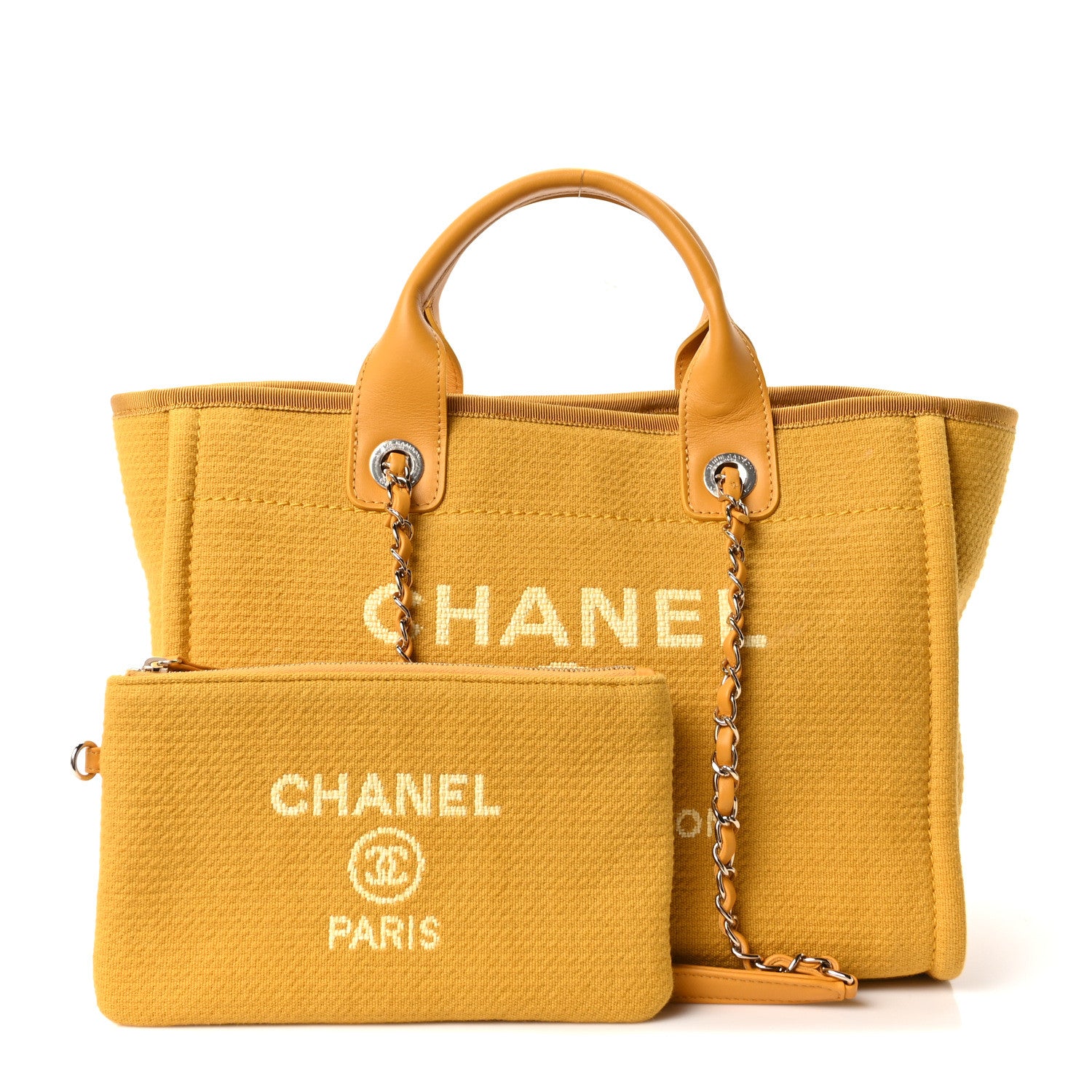 Mixed Fibers Small Deauville Tote Yellow — view 3